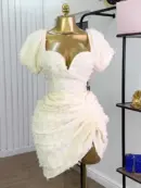 High Waist Draped Dress